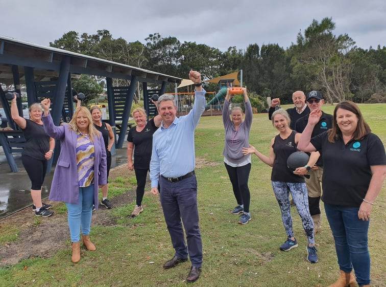 Dr David Gillespie and Mayor Peta Pinson have toured the Lake Cathie foreshore to celebrate recent upgrades